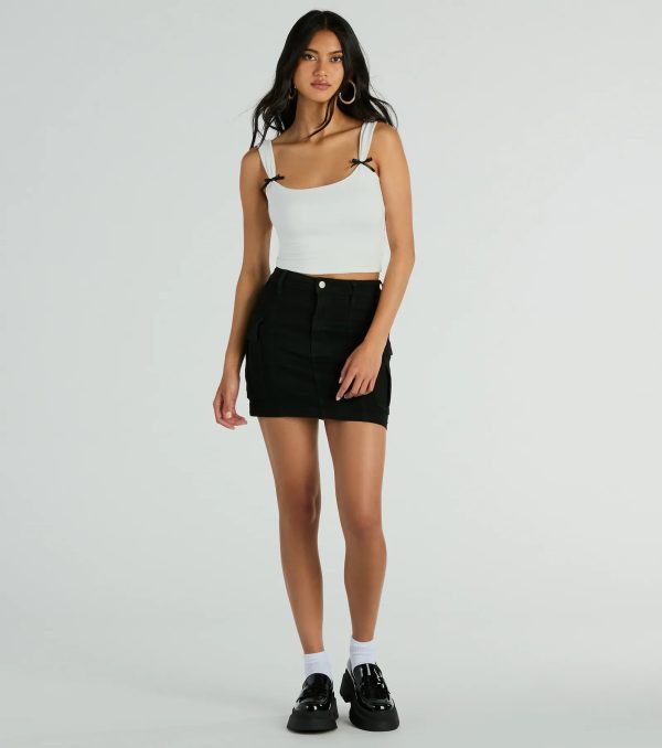 Adorable Icon Scoop Neck Bow Crop Top - Image 3