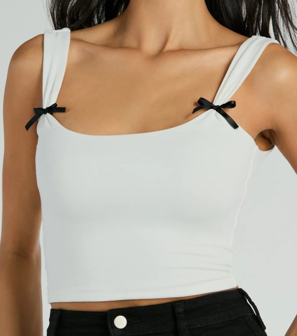 Adorable Icon Scoop Neck Bow Crop Top - Image 4