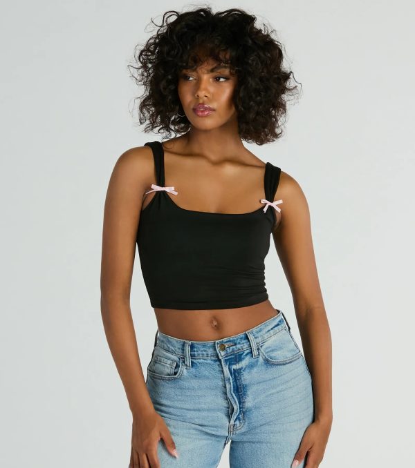 Adorable Icon Scoop Neck Bow Crop Top - Image 5