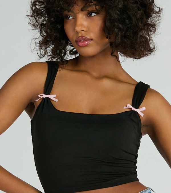 Adorable Icon Scoop Neck Bow Crop Top - Image 8