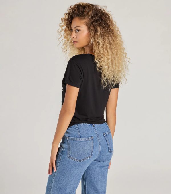 A Toast For The Girls Crop Graphic Tee - Image 2
