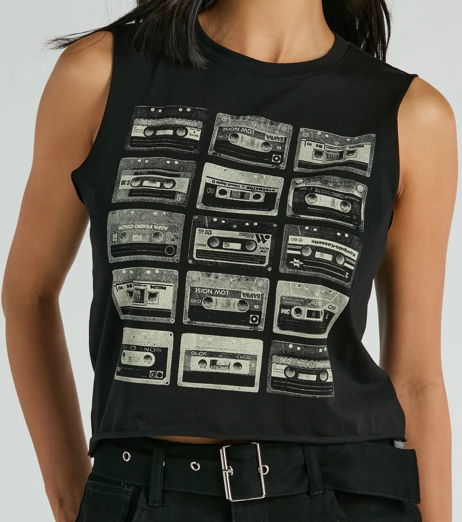 Kickin It Old School Cassette Graphic Muscle Tee - Image 4