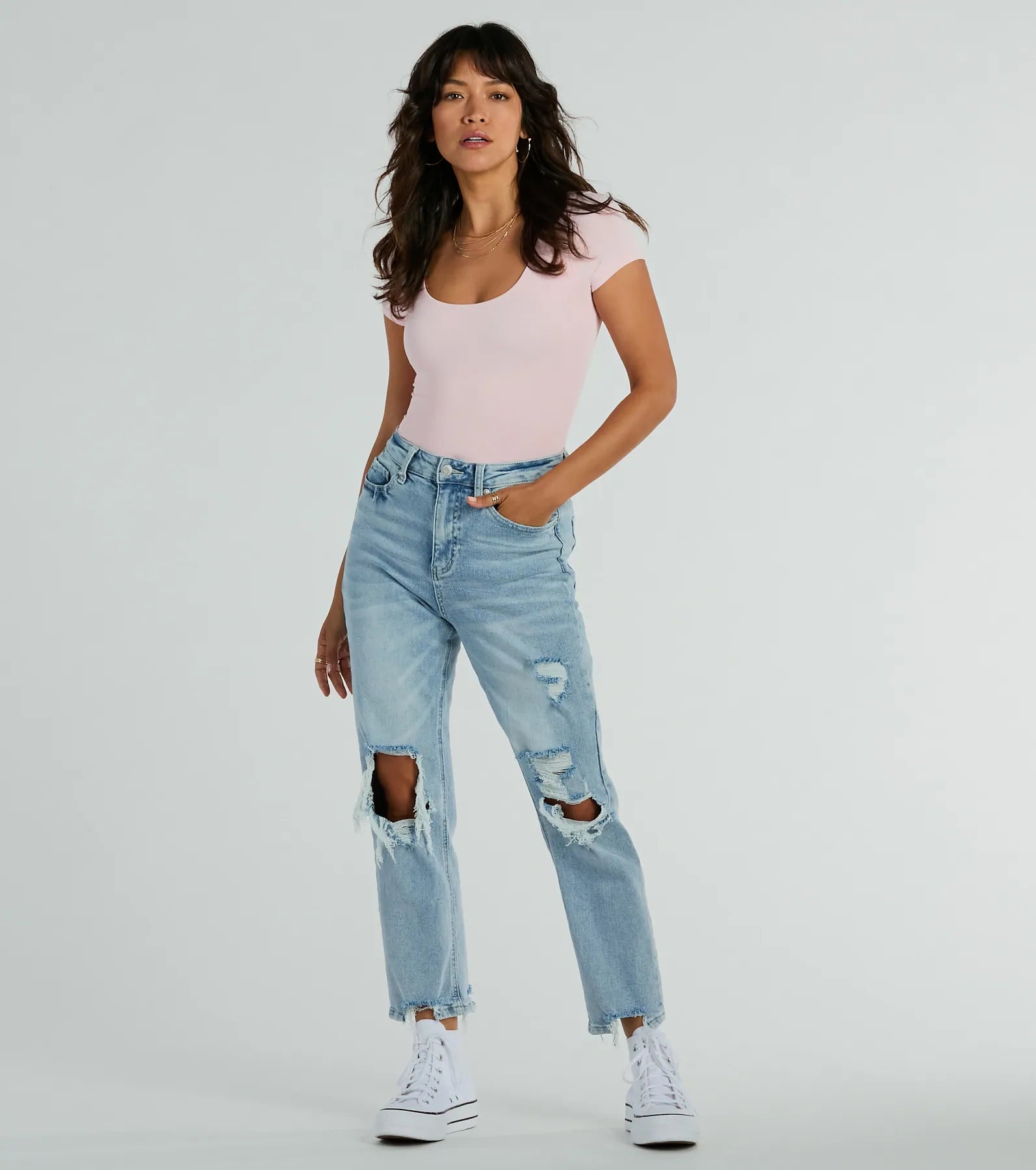 Smooth Silhouette Scoop Neck Short Sleeve Bodysuit - Image 17