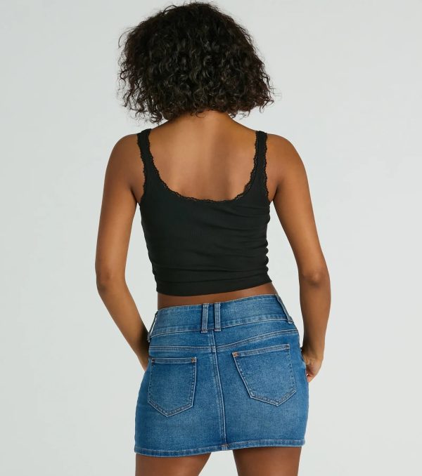 Cherry Picking Lace Trim Tank Top - Image 2
