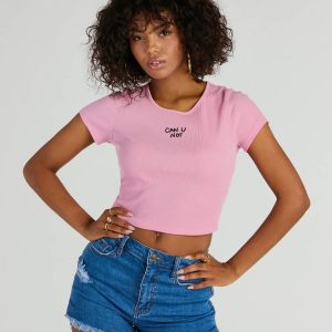 Can U Not Crew Neck Crop Tee