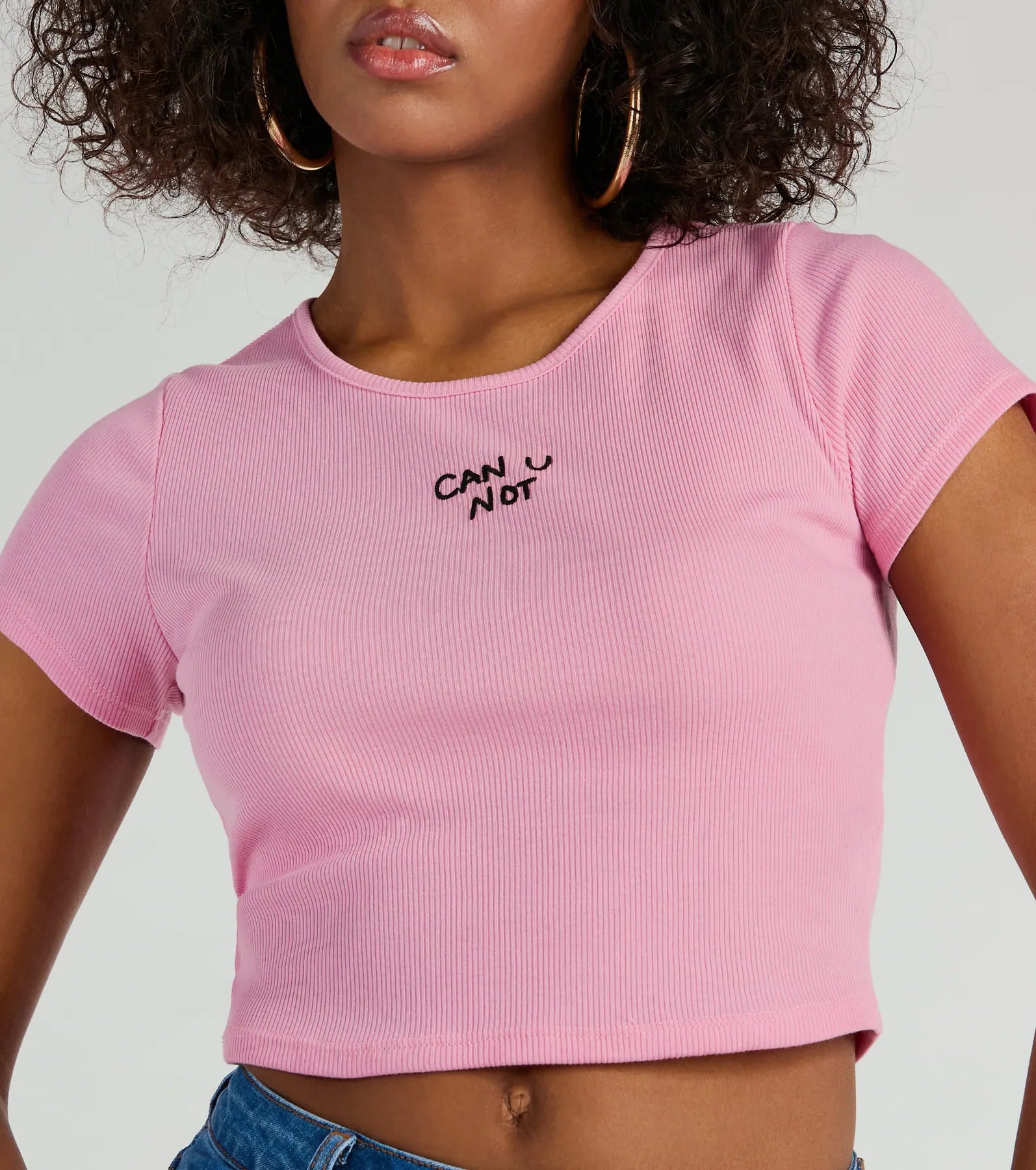 Can U Not Crew Neck Crop Tee - Image 4