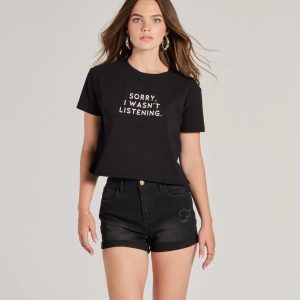 Sorry I Wasn't Listening Crop Graphic Tee