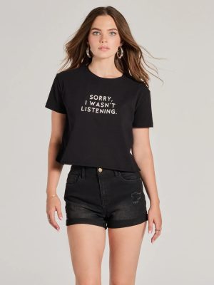 Sorry I Wasn't Listening Crop Graphic Tee