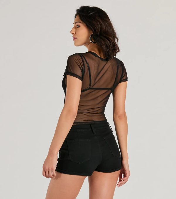 Cool It Cowboy Sheer Mesh Graphic Top - Image 2