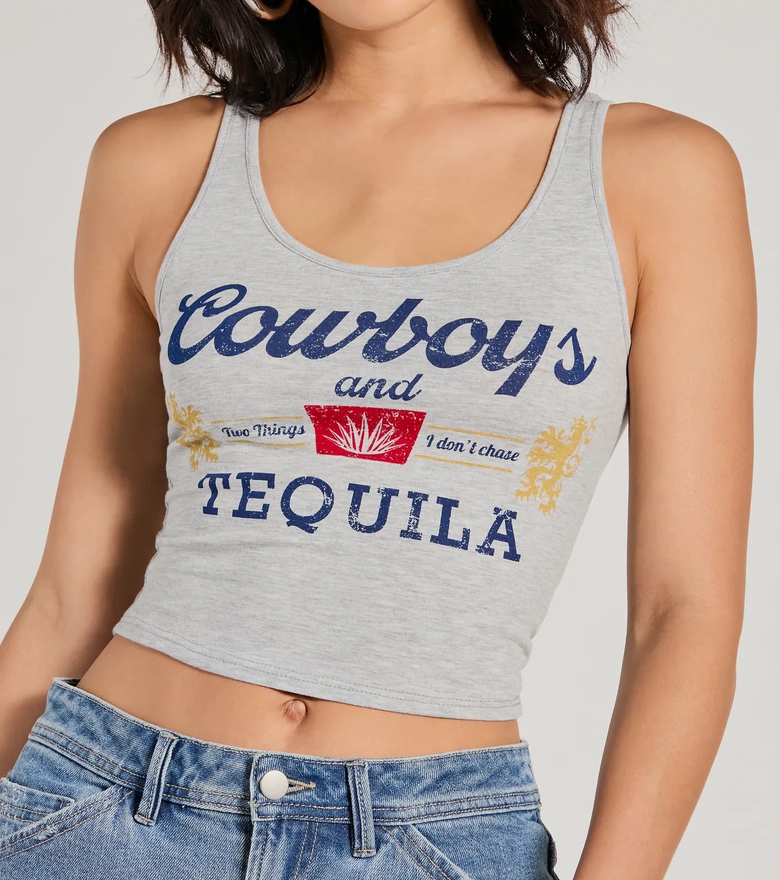 Cowboys And Tequila Graphic Tank Top - Image 3