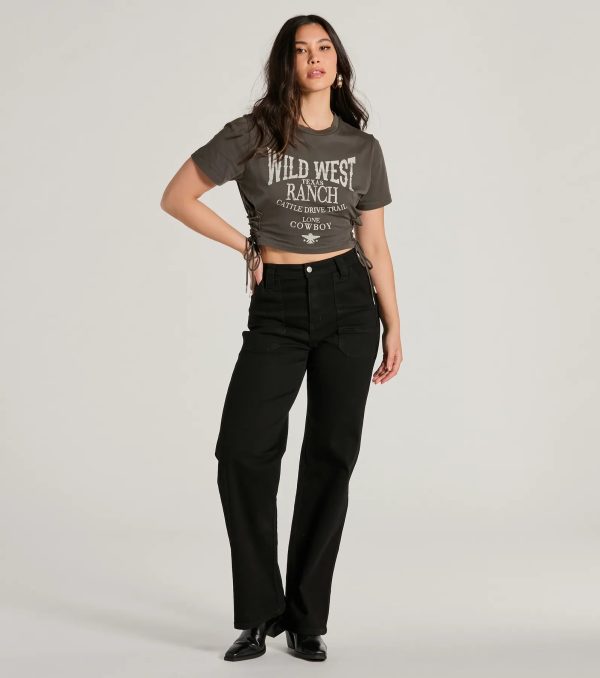 Wild West Lace-Up Crop Graphic Tee - Image 3