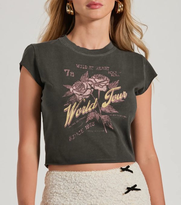 Wild At Heart Rose Crop Graphic Tee - Image 4