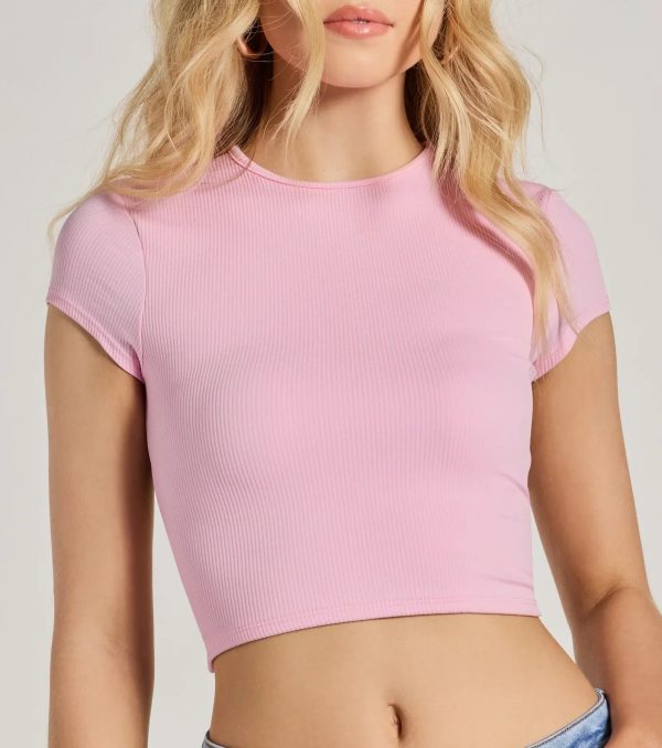 Trendy Cutie Lace-Up Ribbed Smooth Knit Crop Top - Image 15