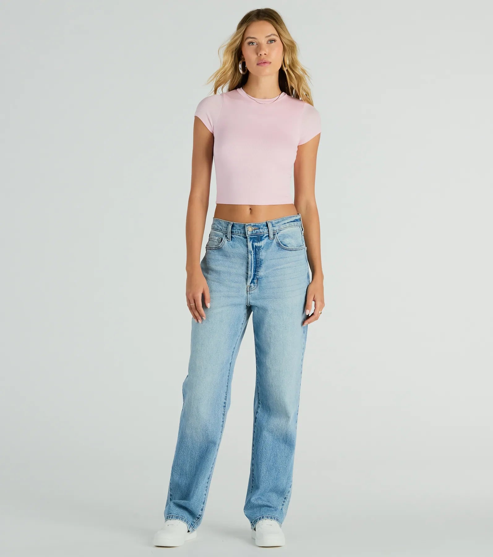 Effortless Style Short Sleeve Ribbed Knit Crop Top - Image 7