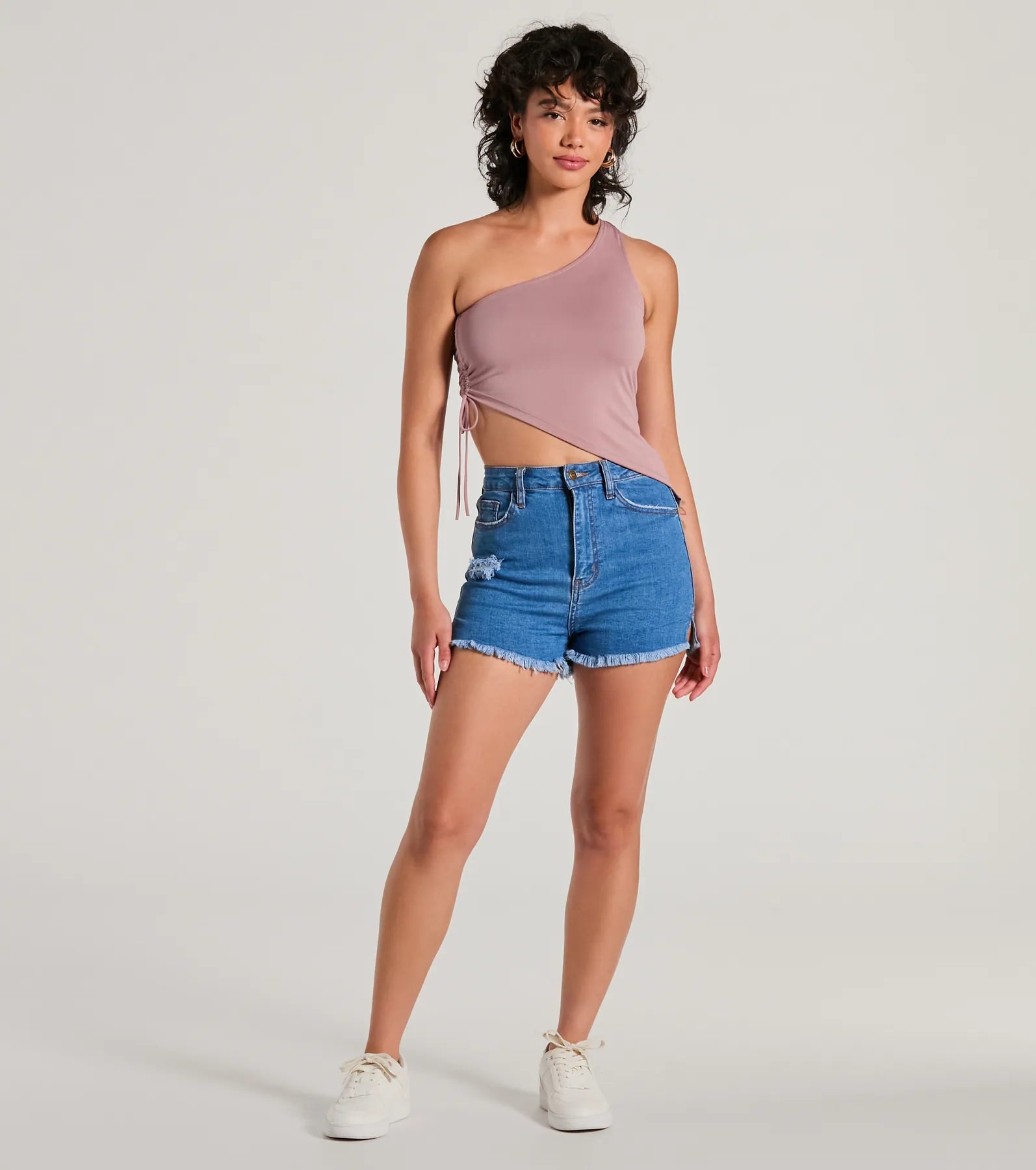 Mentionable Flirt One-Shoulder Asymmetrical Crop Top - Image 7