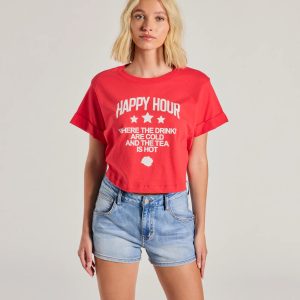 Happy Hour Crop Graphic Tee