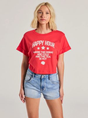 Happy Hour Crop Graphic Tee