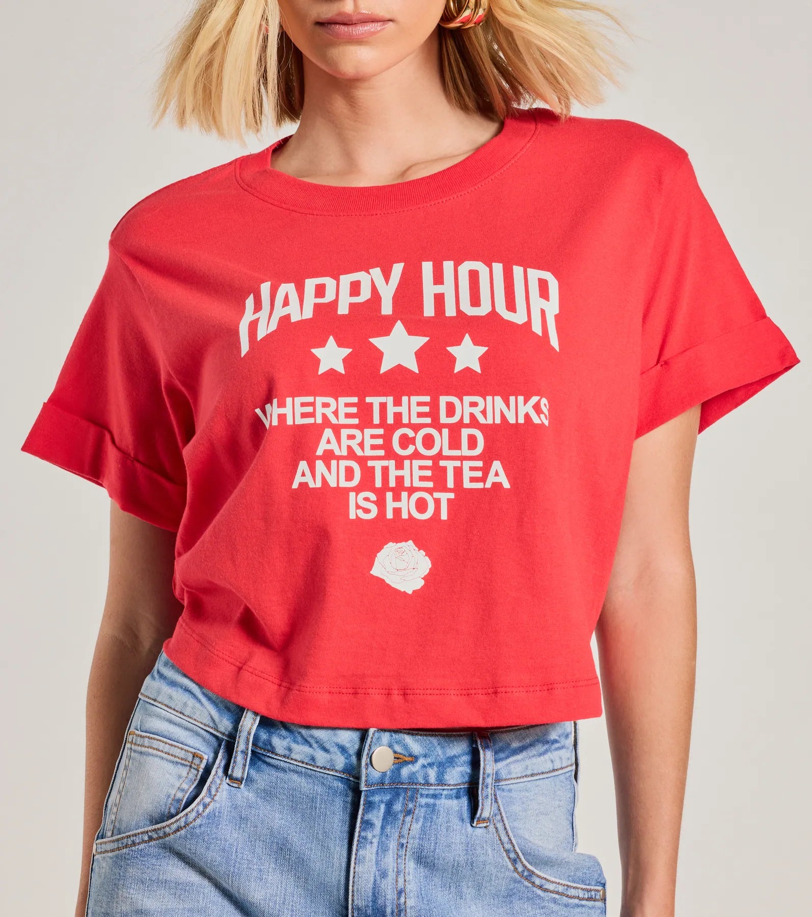 Happy Hour Crop Graphic Tee - Image 4