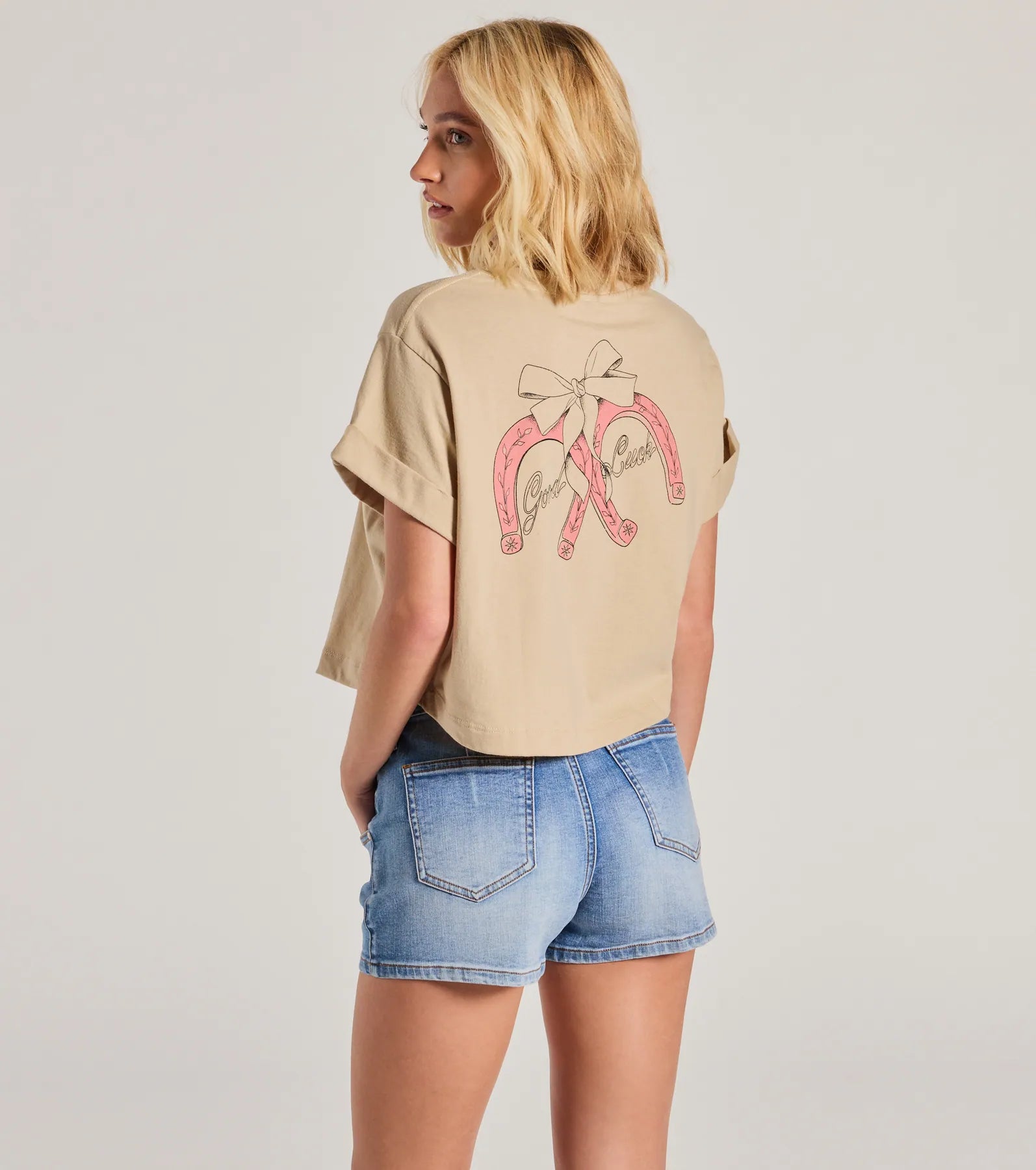 Good Luck Crop Graphic Tee - Image 2