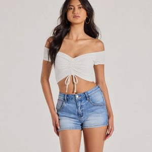 Sweet One Off-The-Shoulder Crop Top