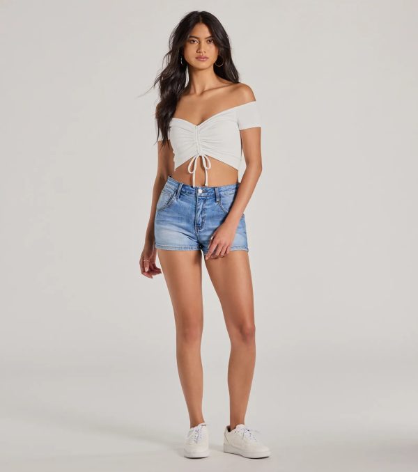 Sweet One Off-The-Shoulder Crop Top - Image 3