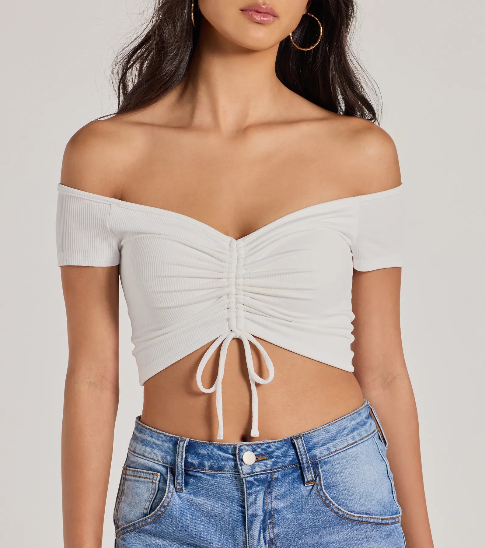 Sweet One Off-The-Shoulder Crop Top - Image 4