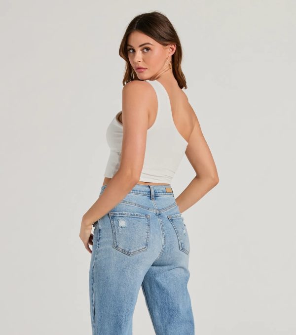 Here To Slay One-Shoulder Cutout Knit Crop Top - Image 14