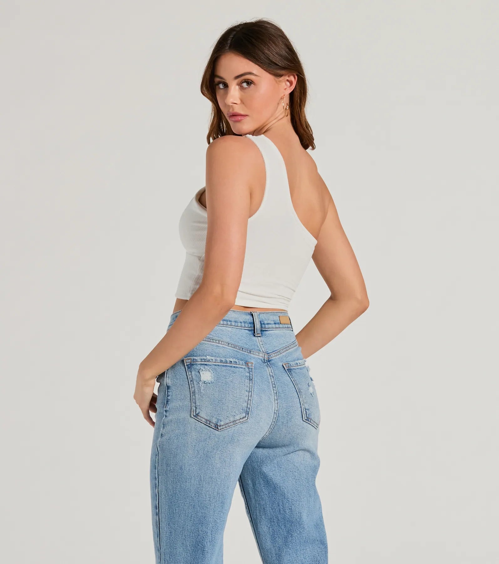 Here To Slay One-Shoulder Cutout Knit Crop Top - Image 14