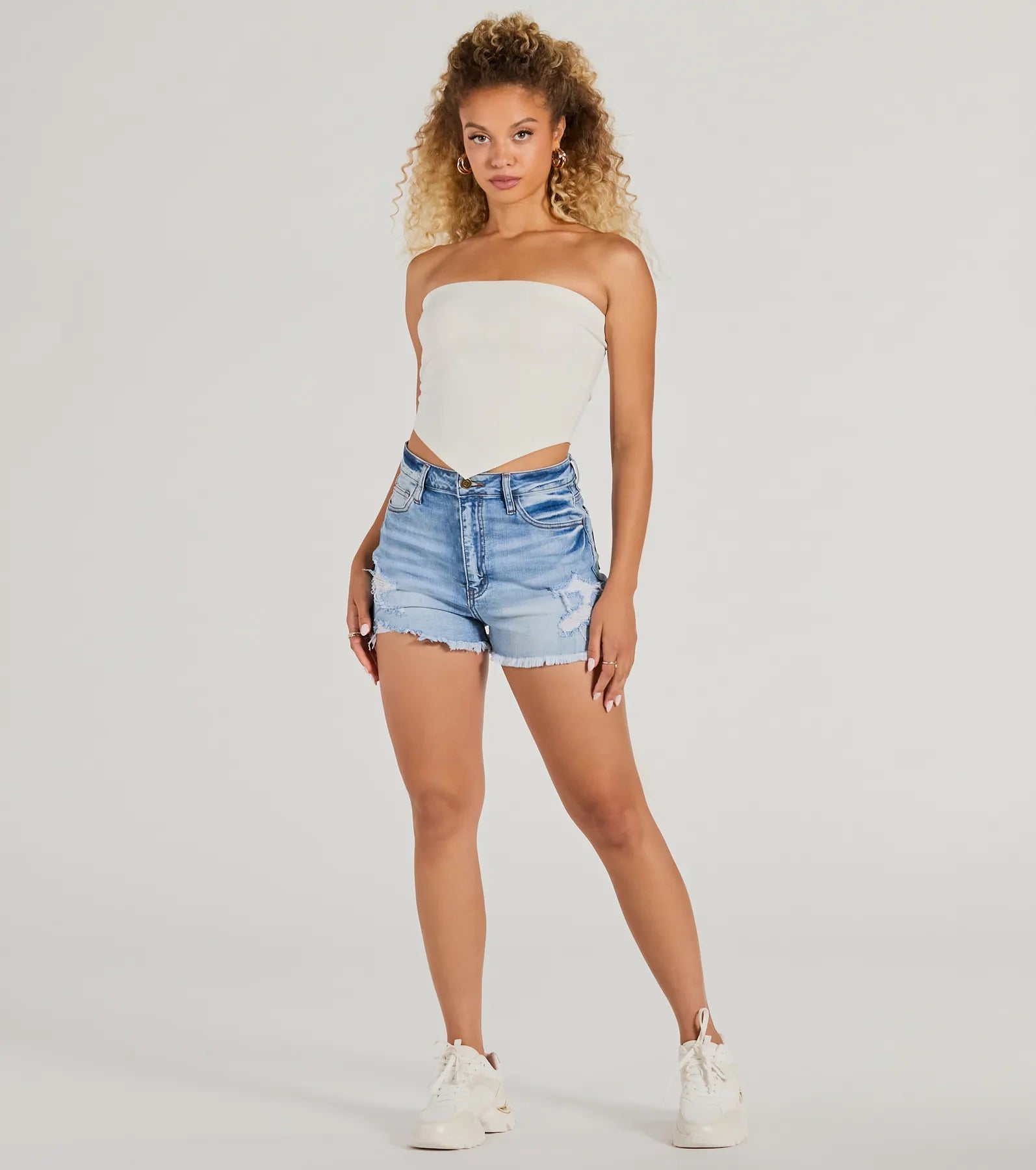 Flirty Focus Strapless Rib Knit Tube Crop Top - Image 8