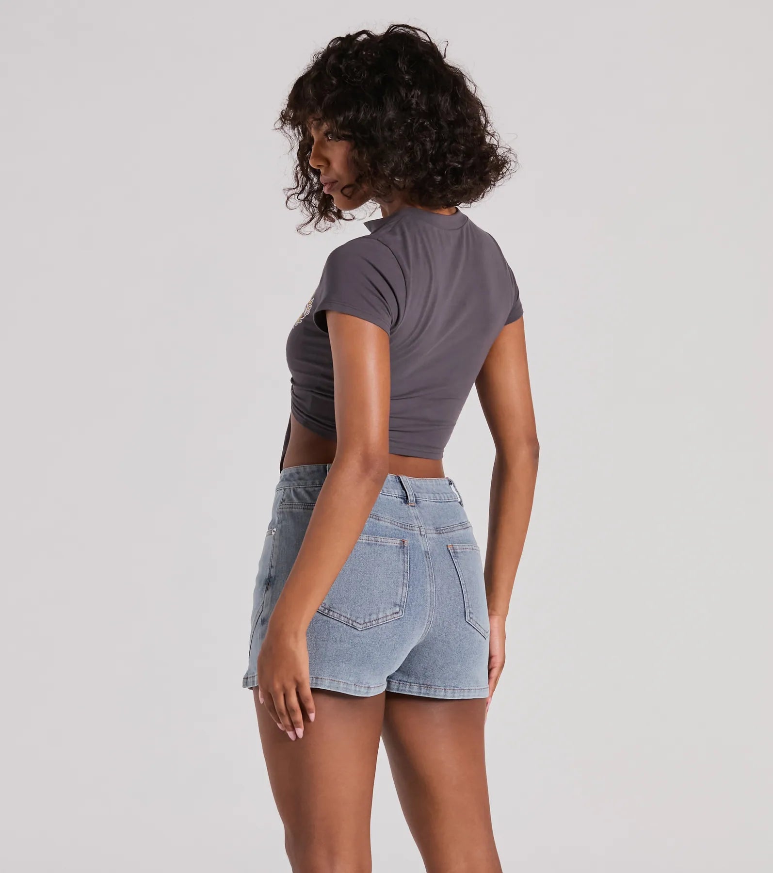 Born To Ride Short Sleeve Tie Front Graphic Tee - Image 2