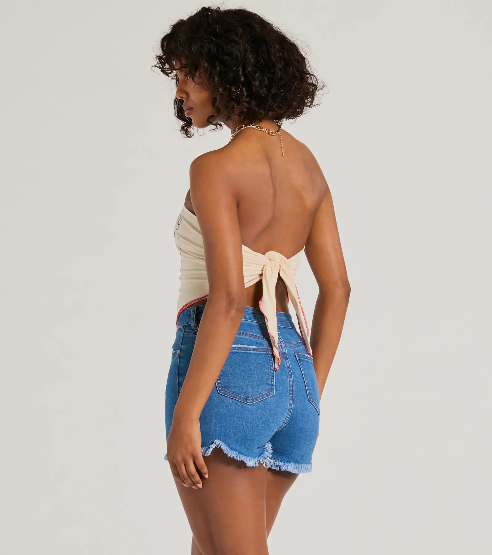 Whiskey Social Club Strapless Graphic Crop Top - Image 2