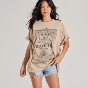 Tequila Time Oversized Graphic Tee
