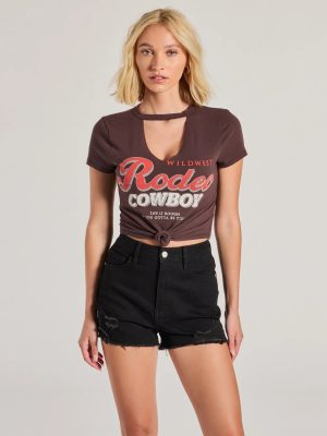 Rodeo Cowboy Cutout Crop Graphic Tee