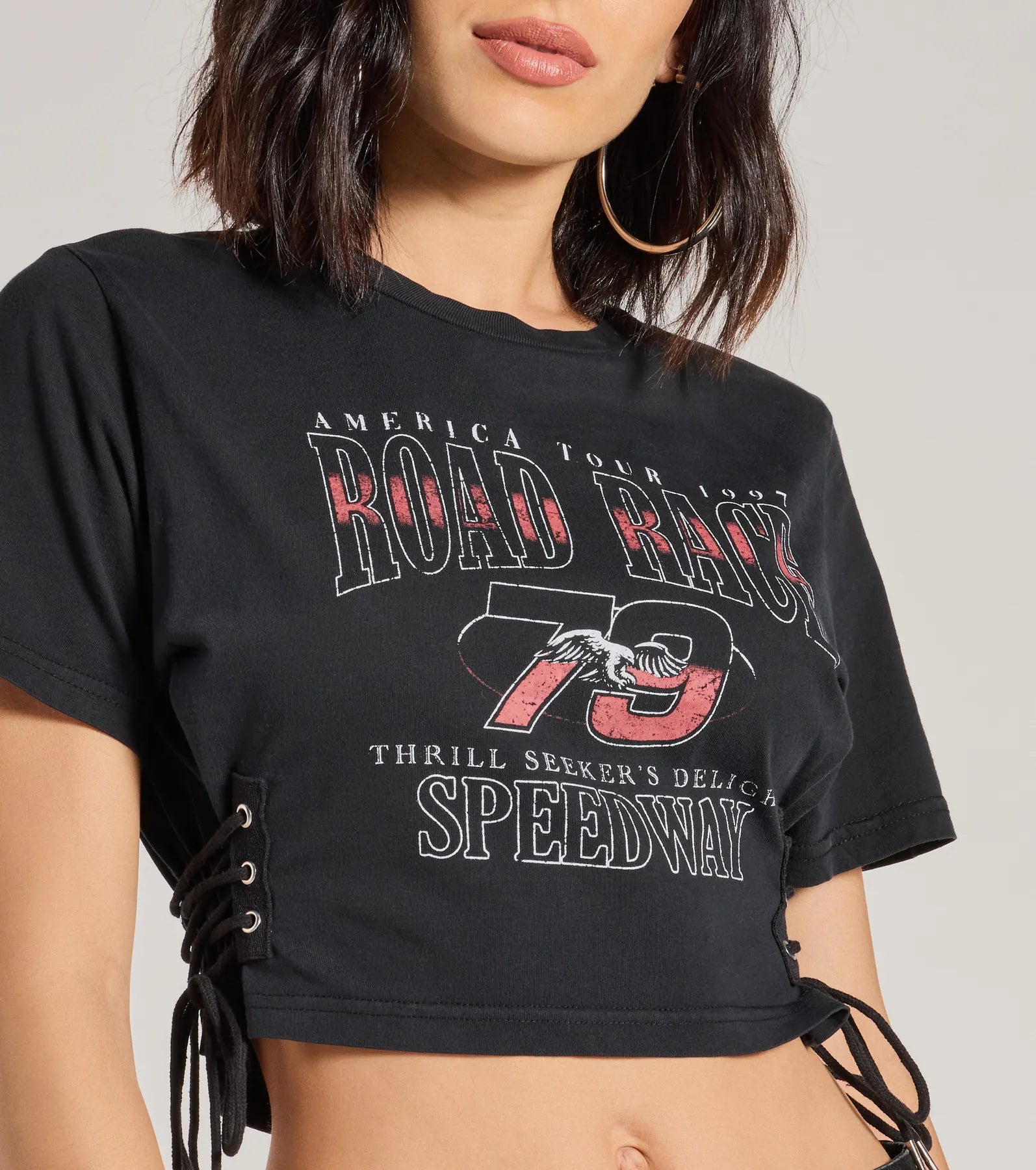 Road Race Cropped Graphic Tee - Image 4