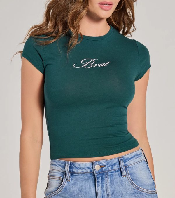 Brat Cropped Graphic Tee - Image 4
