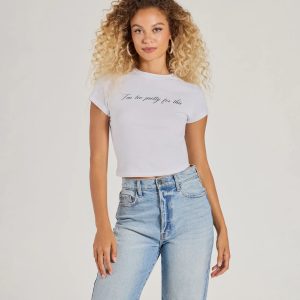 I'm Too Pretty For This Crop Graphic Tee
