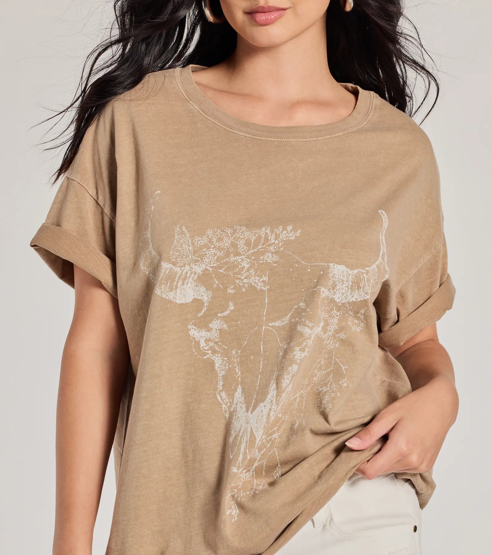 Boho Babe Longhorn Oversized Graphic Tee - Image 4