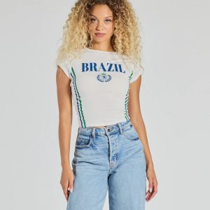 Brazil Striped Sporty Graphic Tee