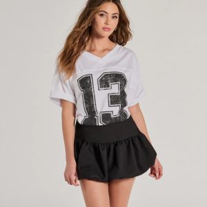 Sporty Style Oversized Graphic Tee