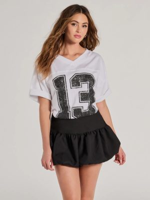 Sporty Style Oversized Graphic Tee