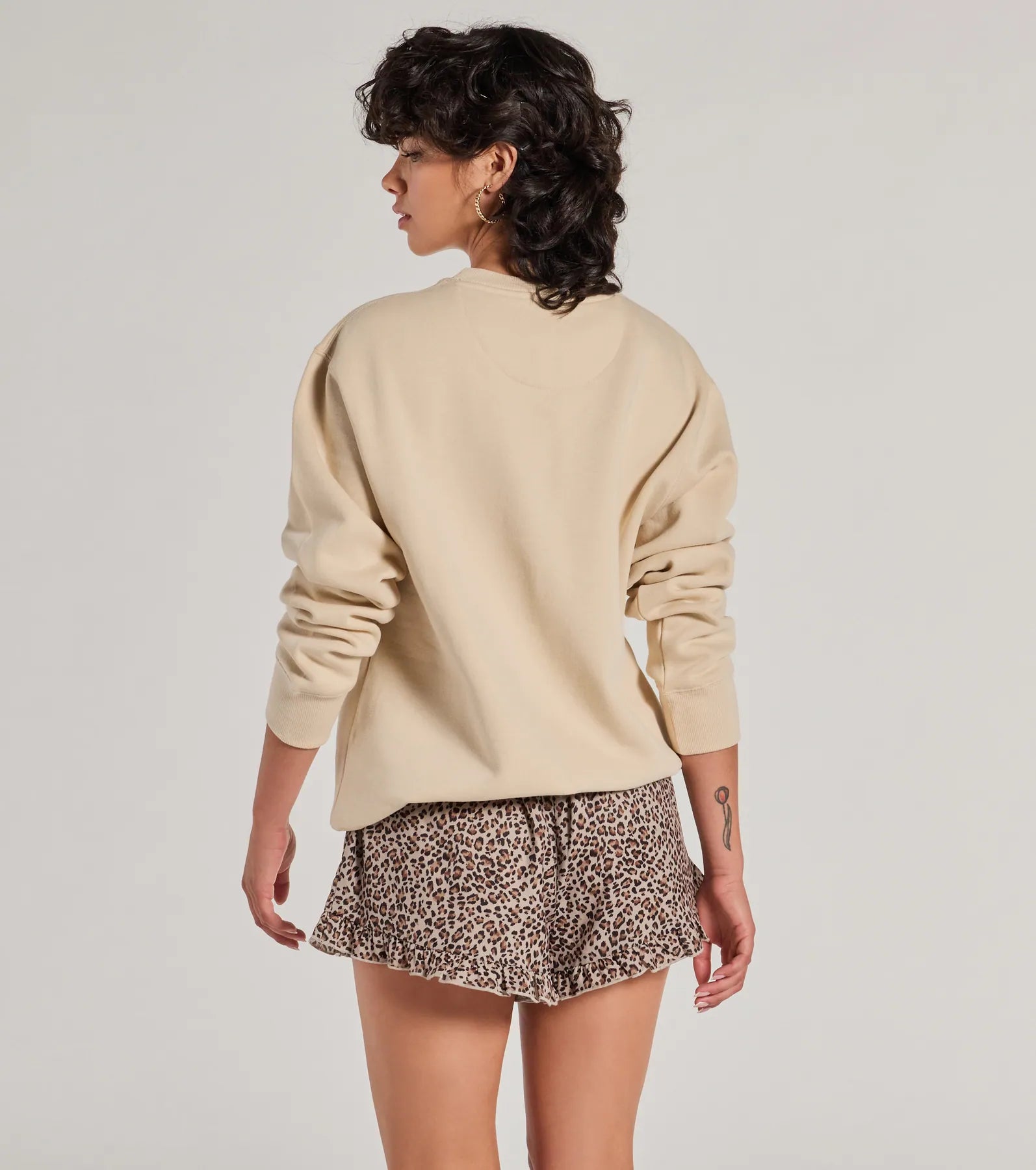 Sporty Era Oversized Fleece Screen Sweatshirt - Image 2