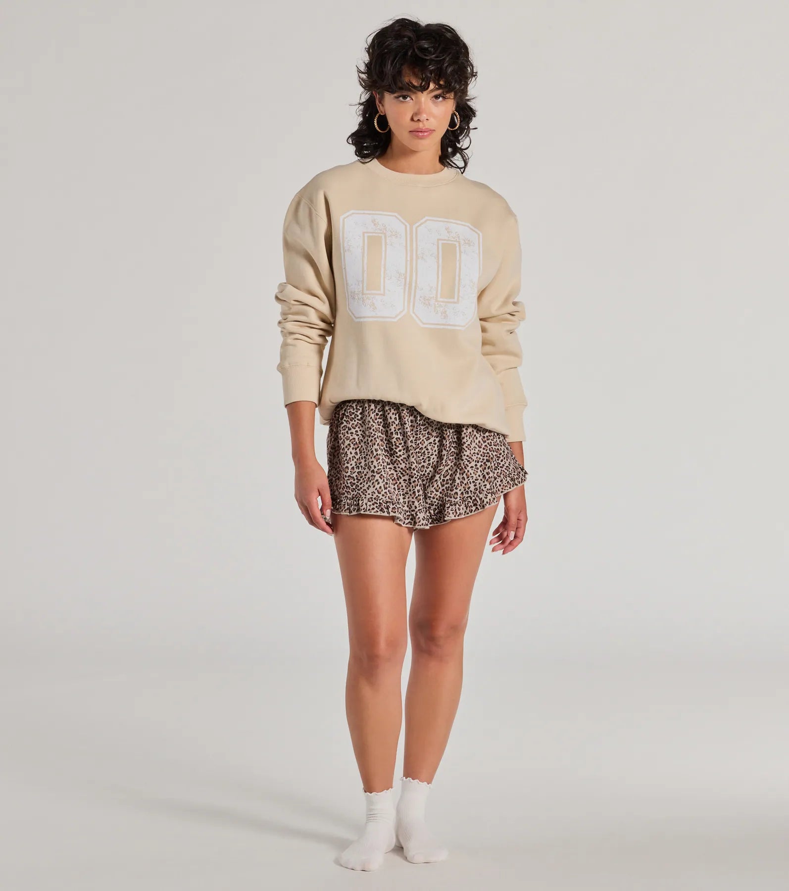 Sporty Era Oversized Fleece Screen Sweatshirt - Image 3