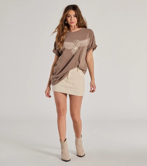 Edgy Trend Eagle Oversized Graphic Tee - Image 4
