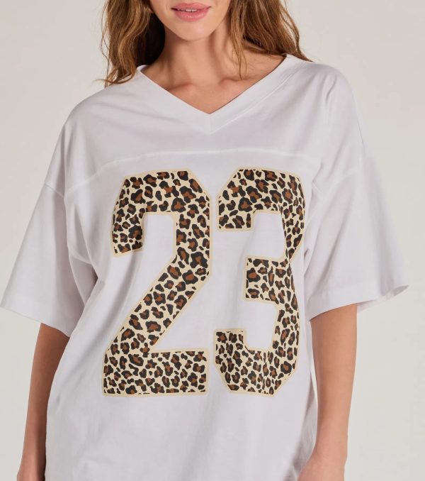 23 Leopard Print Oversized Graphic Tee - Image 4