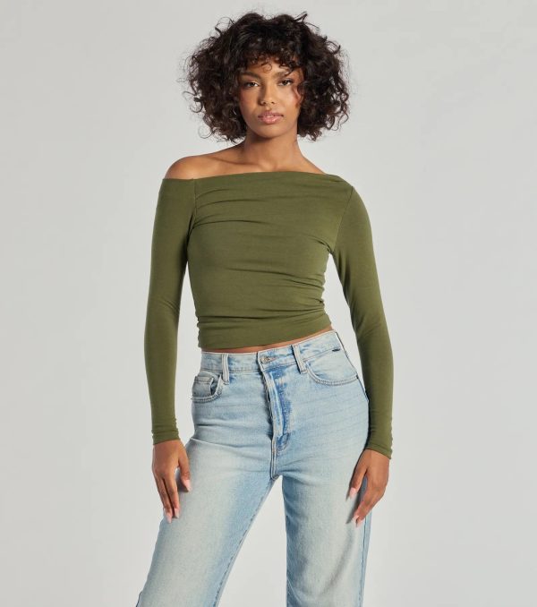 Chic Detail Off-Shoulder Long Sleeve Top - Image 5