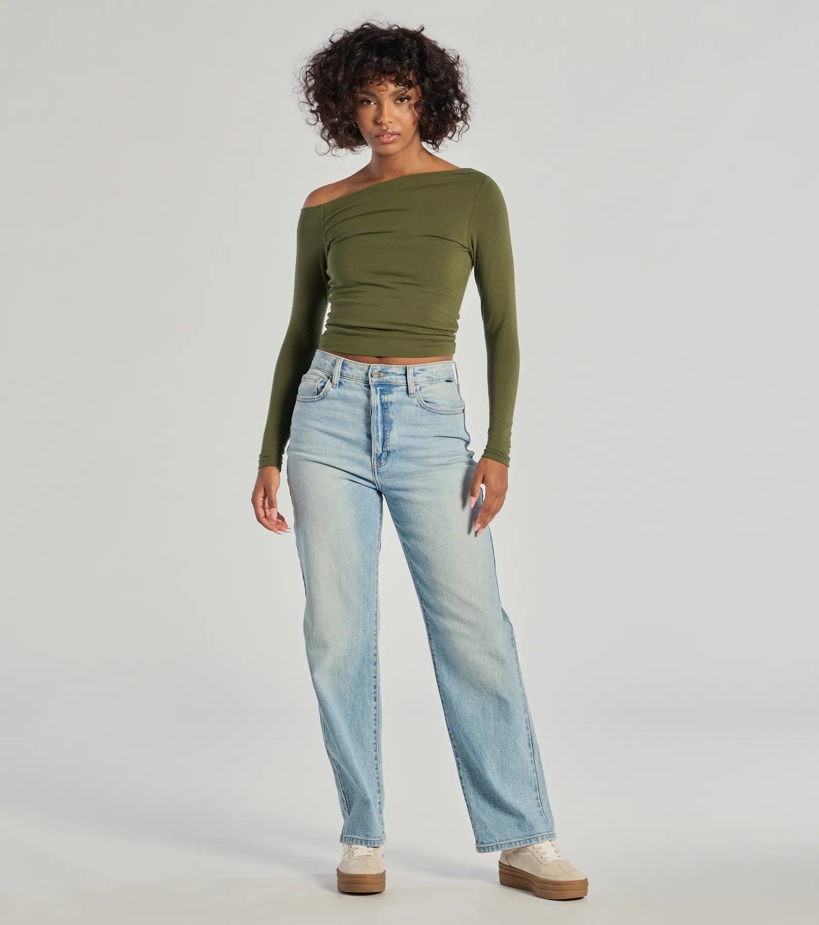 Chic Detail Off-Shoulder Long Sleeve Top - Image 7