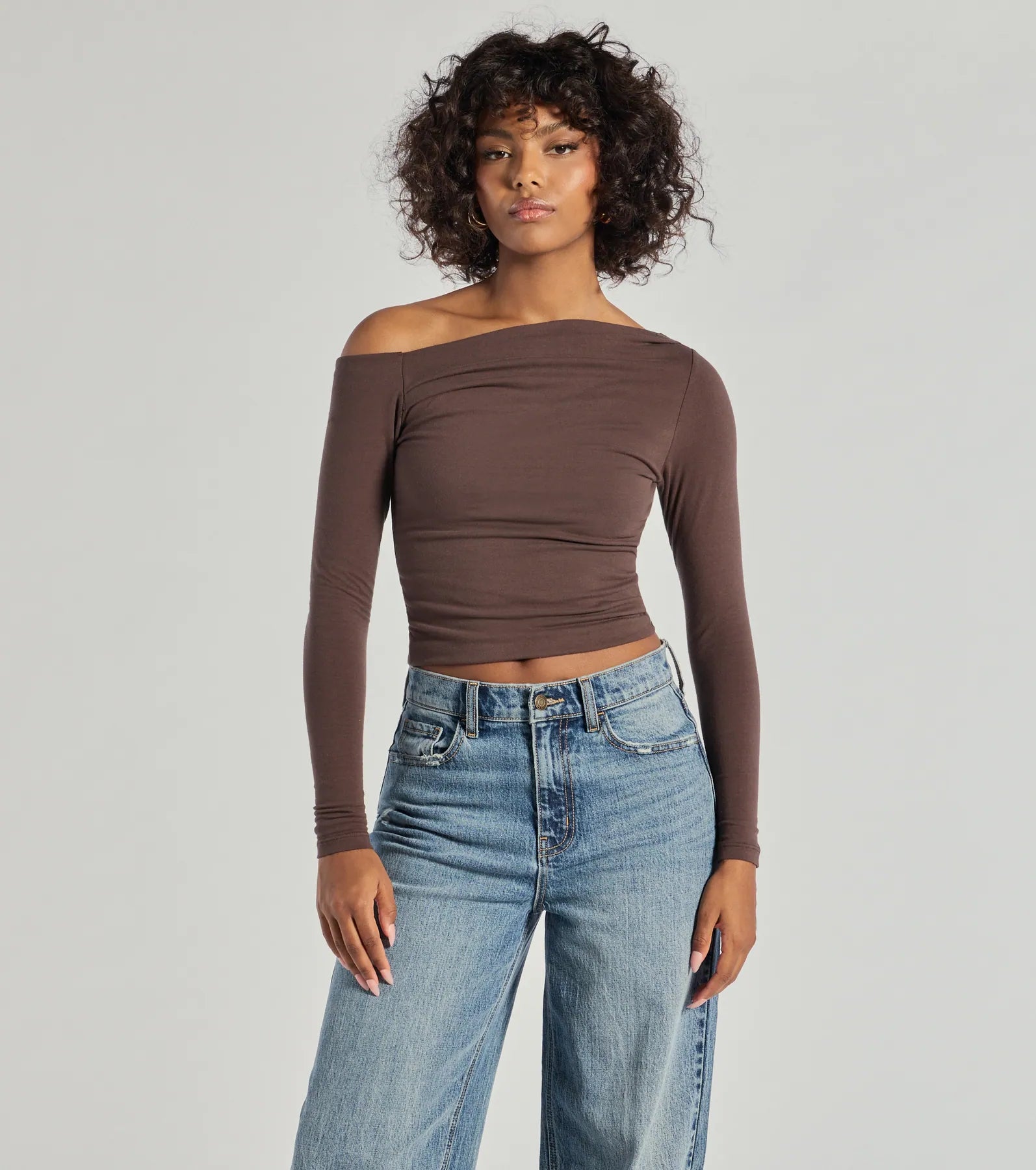 Chic Detail Off-Shoulder Long Sleeve Top - Image 9