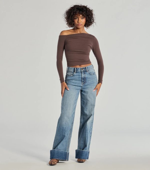 Chic Detail Off-Shoulder Long Sleeve Top - Image 11
