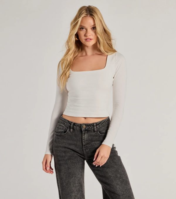 Back To Basics Cropped Long Sleeve Top - Image 6