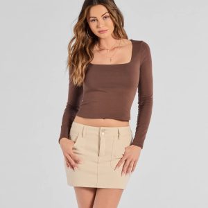 Back To Basics Cropped Long Sleeve Top